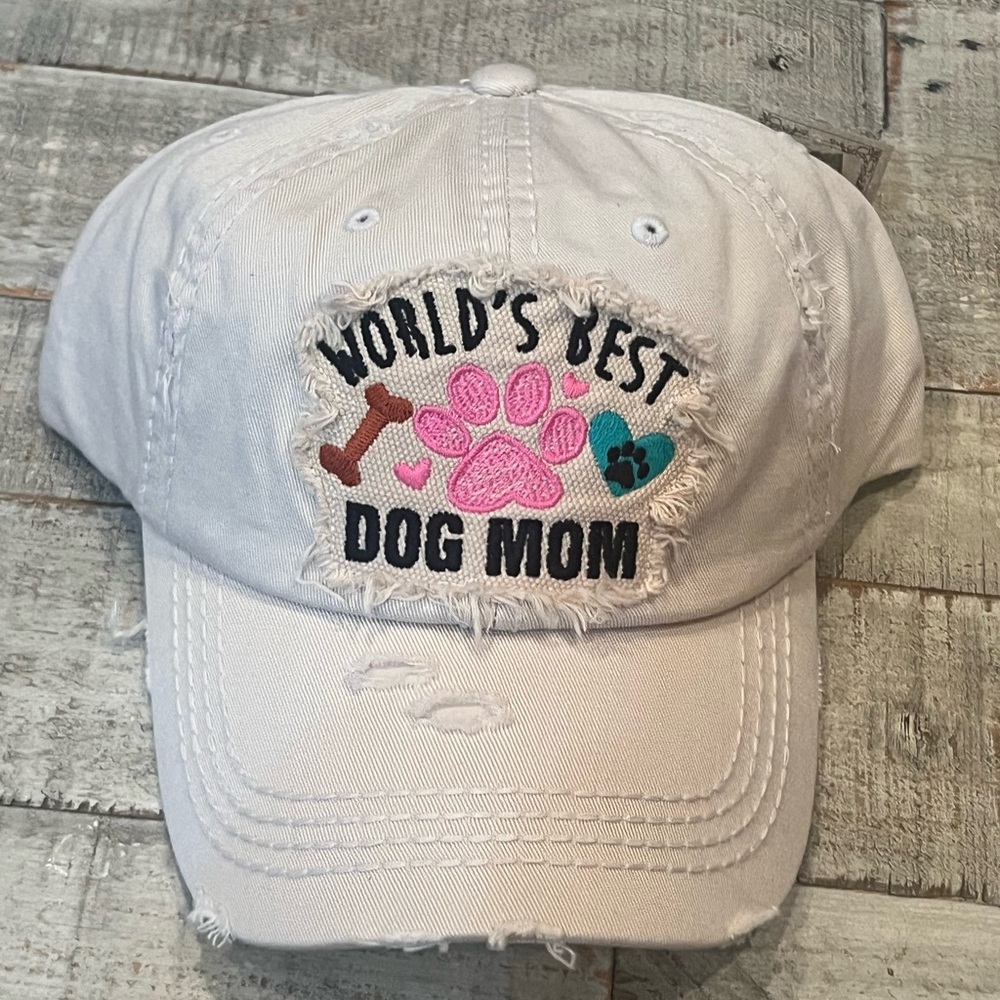 World's Best Dog Mom Cap - White